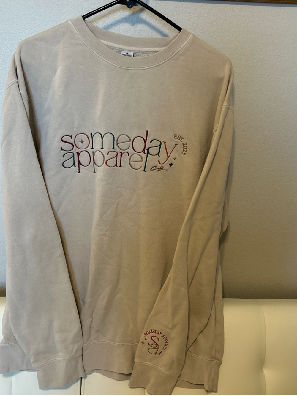 Women's Beige Logo Crewneck Sweatshirt